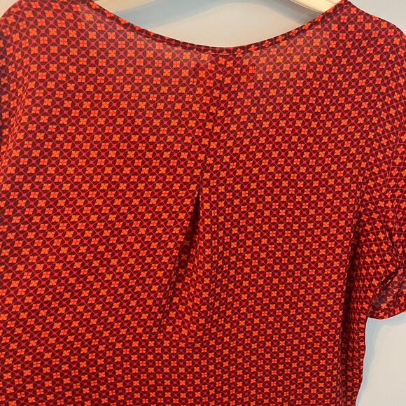 Joe Fresh Red White Blouse Top Size Large - Picture 7 of 10